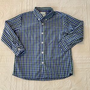 Boys LITTLE ENGLISH buttondown shirt BLUE GREEN 6
